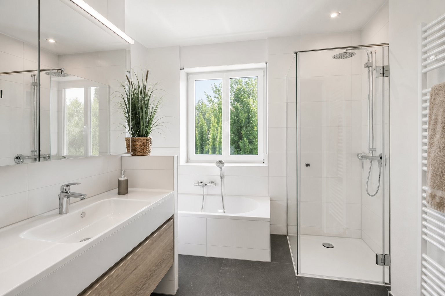 Moderne Badezimmer-Sanierung durch K. Reinhold GmbH