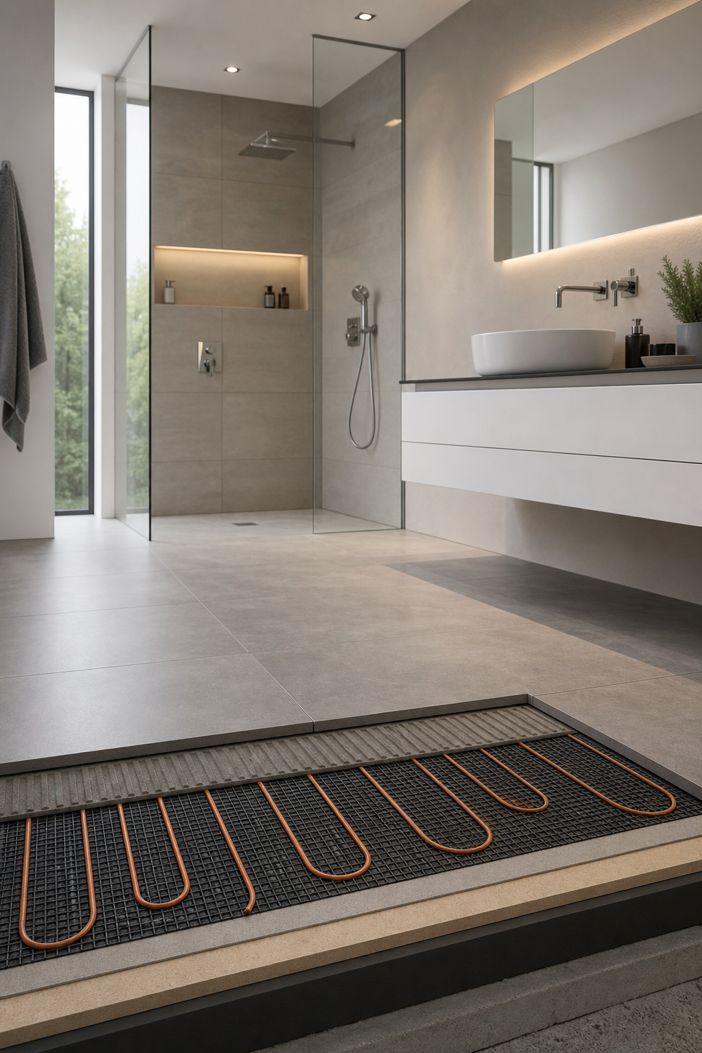 Moderne Badezimmer-Sanierung mit Walk-in-Dusche